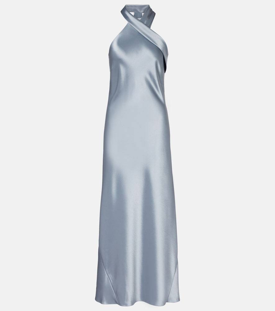 Galvan Cropped Pandora satin midi dress