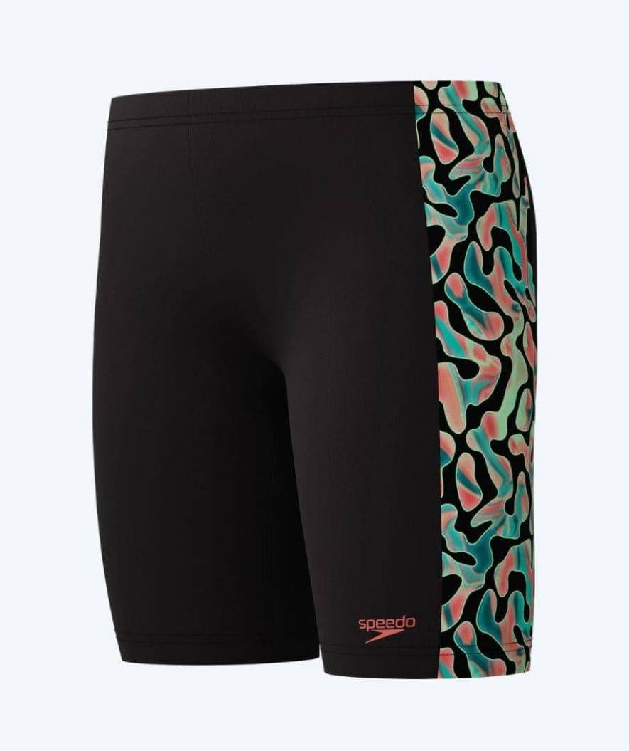 Speedo långa badbyxor för pojkar - Digital Panel - Svart/Grön