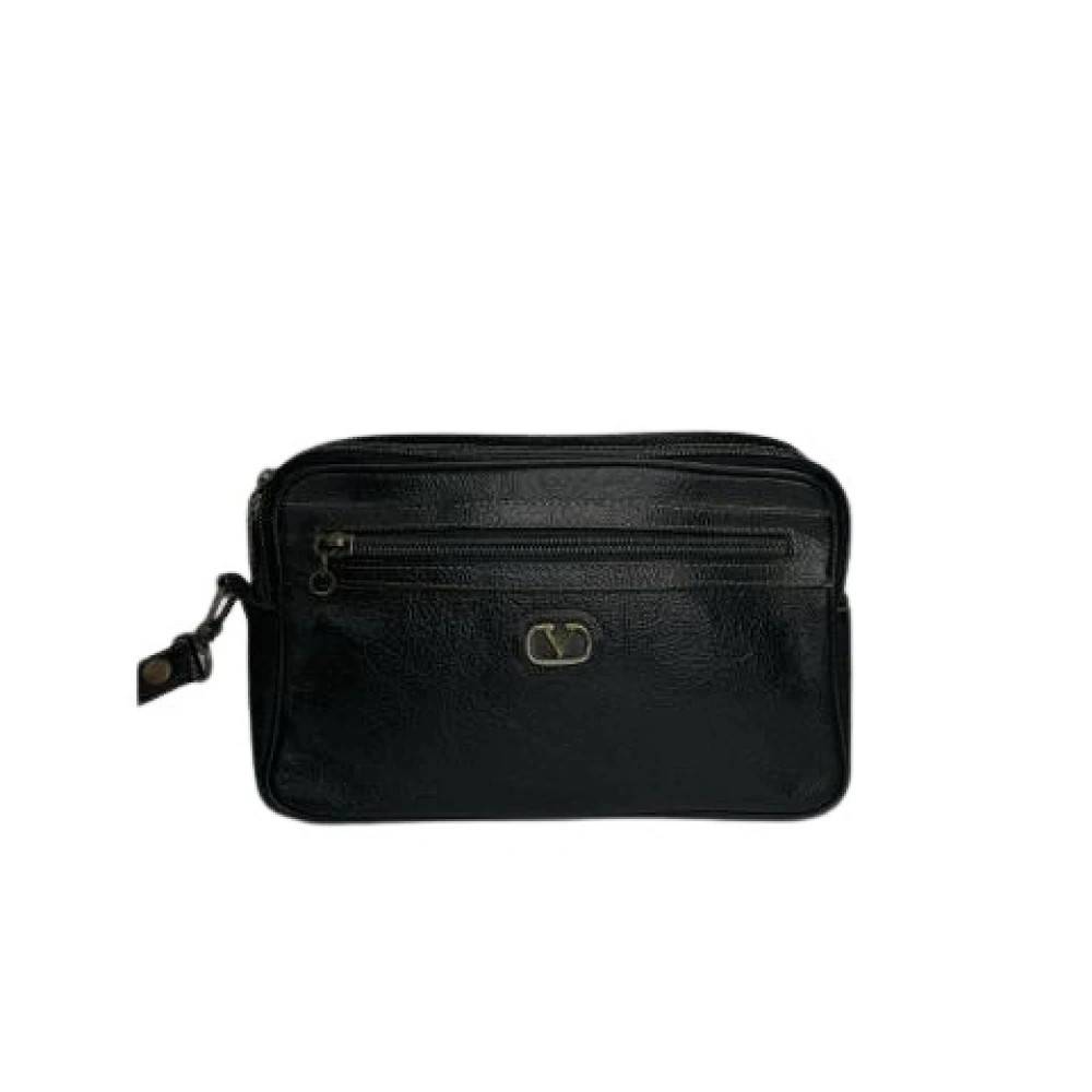 Valentino Vintage Pre-owned Leather Clutch - Vintage - Dame - Sort - ONE SIZE - Læder