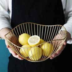 1 st lotusformad fruktfat, europeisk stil med fruktfat i järn, högkvalitativt förvaringsbricka för tebord i vardagsrummet, fruktkorg för hushållet, sn - Multifärgad (svart,Guldfärgad kort modell,Guld hög stil,Svarta shorts,Svart hög)