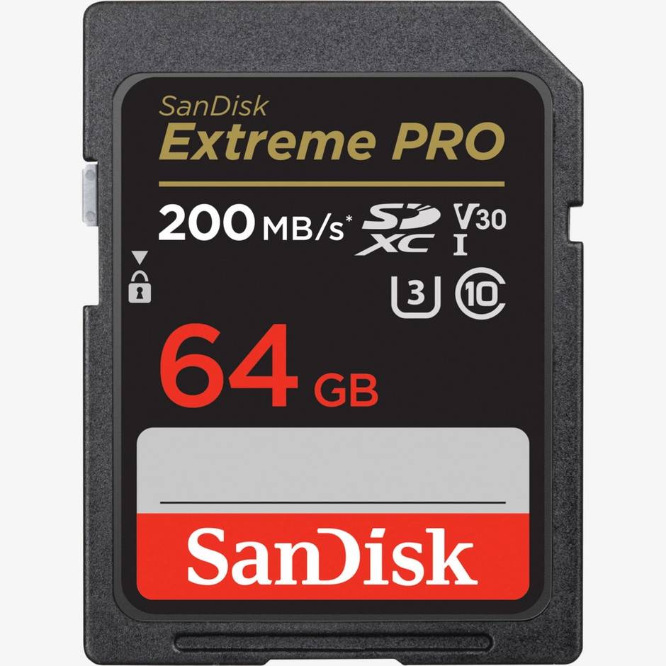 SanDisk Extreme PRO SDXC UHS-I C10-hukommelseskort, 64 GB