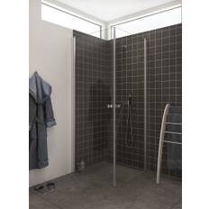Dansani Match hörndusch, modell A+A, 89x89 cm, klart glas, satin profil