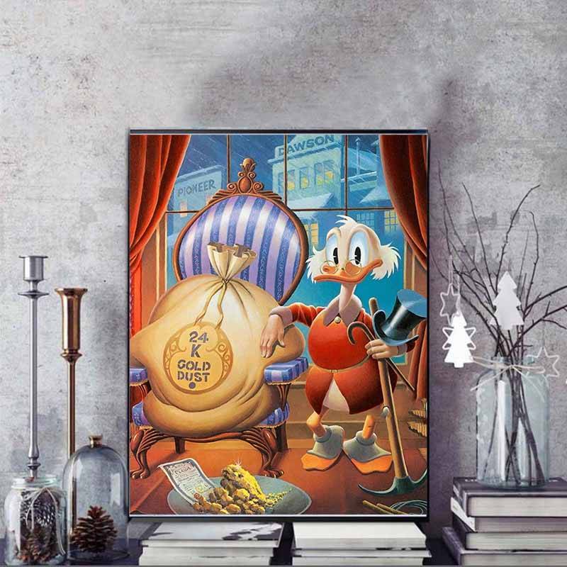 Disney 5D DIY Diamantmålning Dekorationer Joakim von Anka Guldgrävar Tema Illustrationer Diamantbroderi Strass Korsstygn Set Handgjord