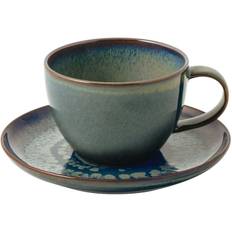 Villeroy & Boch Crafted Breeze Kaffekop Med Underkop - Kaffekopper Porcelæn Grøn - 325799-325800