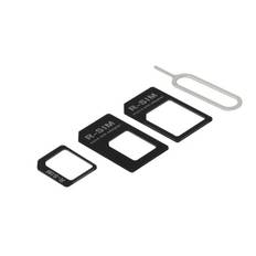SIM-kort adapter til micro/mini/nano SIM, sort - Deltaco