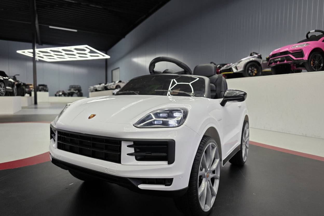Porsche Cayenne batteri børnebil 12 volt hvid - Black