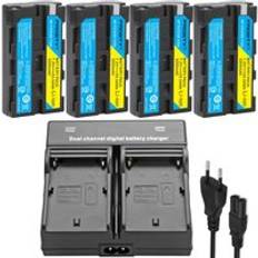 För sony np -f550 np f570 np f550 batteri för sony ccd -rv200 sc5 tr940 tr917 kamera cn -160 cn-216 cn-304 yn 300 vl600 led video - 4 batterier med laddare