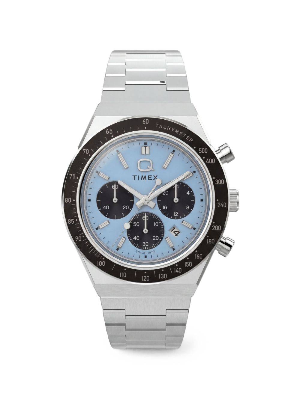 TIMEX - Q chronograph 40mm watch - herr - rostfritt stål - OS - Blå