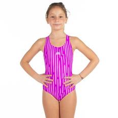Baddräkt barn Lala stripe rosa/lila- Aquarapid (Storlek: 128 - 8 år)