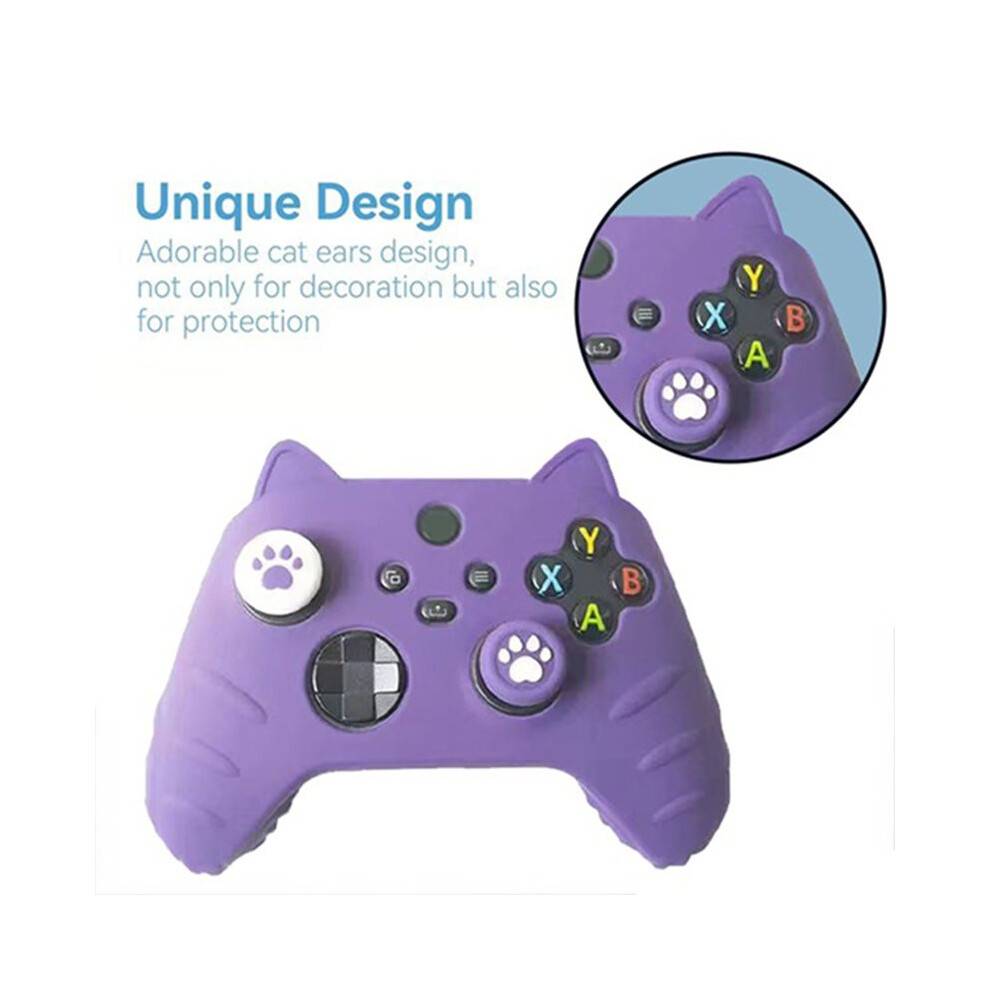 Cat Paw Silicone Soft Protector for Series X/S Controllers Thumb Stick Grip Caps Game Controller Case Cover