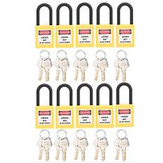 Lockout Lock, 38mm Nylon Engineered Security Hanglock For Industrial Site, Safety Hanglocks Set With 2 Keys Per Lock, 10 Sets(gul)