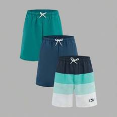 3 st/set tonårspojkar bekväma och mångsidiga badkläder i shorts-stil för festliga barn - Multifärgad (14Y,13Y,16Y,15Y)