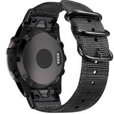 Fintie Armband kompatibelt med Garmin Fenix 3/Fenix 3 HR/Fenix 5X/Fenix 5X Plus – Nylon andas klockarmband sport armband justerbar ersättningsband, svart