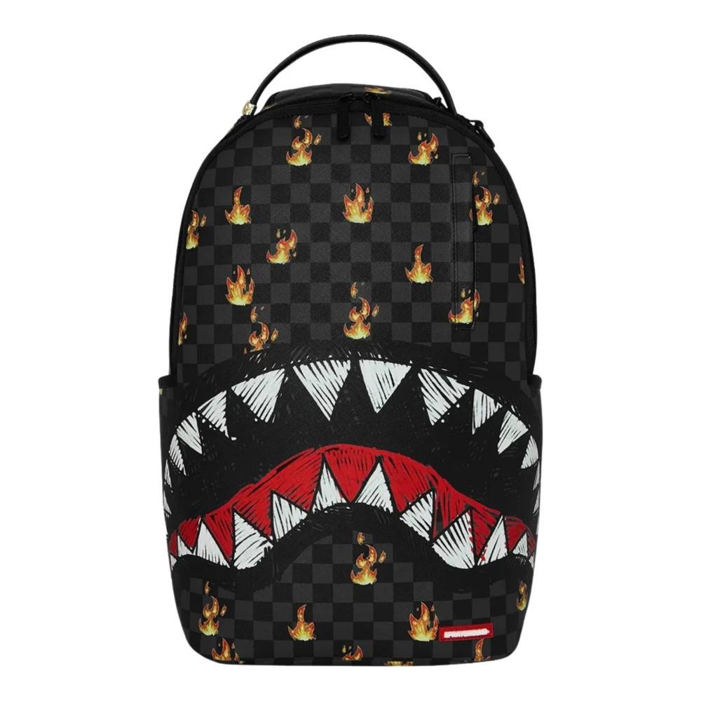 SPRAYGROUND Scribble Fire Check Rygsæk - Tasker - Herre - Sort - ONE SIZE - Uld