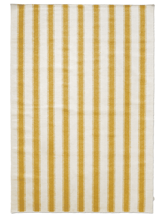 Stripes Off Kelim Tæppe - White Yellow.