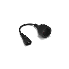 IEC 320 C14 han adapter til Schuko CEE7 / Hun 4, 10A, 250V, PVC PDU