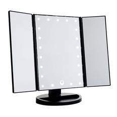 UNIQ Hollywood Makeup Spegel Trifold spegel med LED ljus, Svart