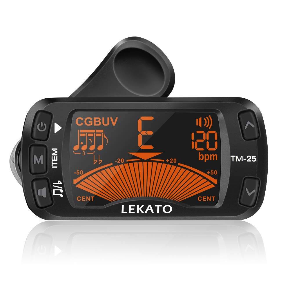 Generisk Clip-on Tuner 3-i-1 Gitarr Bas Violin
