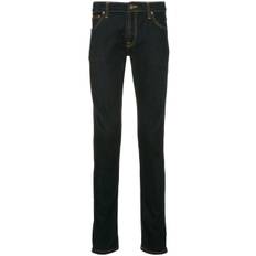 Nudie Jeans - Lin skinny-jeans - herr - bomull/spandex/elastan - 33/32 - Blå