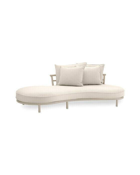 Eichholtz Laguno soffa sand höger - Vit / Beige (A. 220 / B. 120 / C. 59 / D. 96 / E. 34 cm)