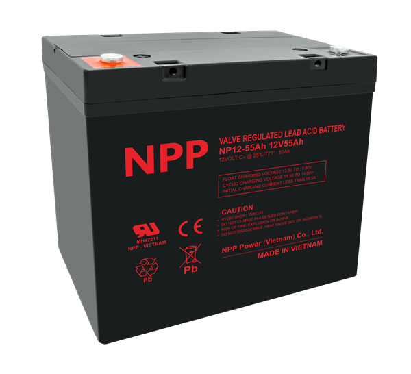 NPP Power AGM blybatteri 12V 55Ah.