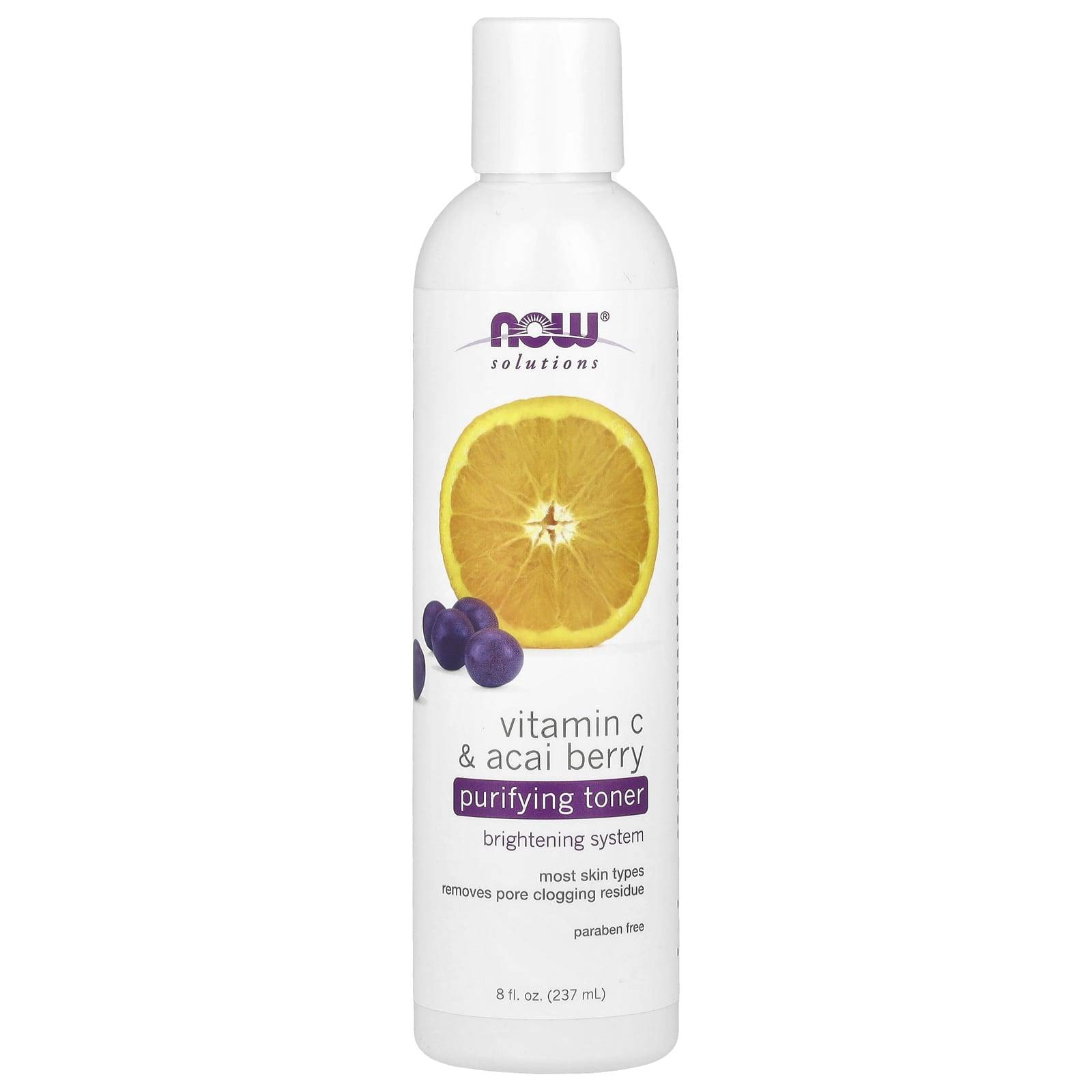 Lösningar, Rengörande Ansiktsvatten, Vitamin C & Acai Bär, 8 Fl Oz (237 ml)