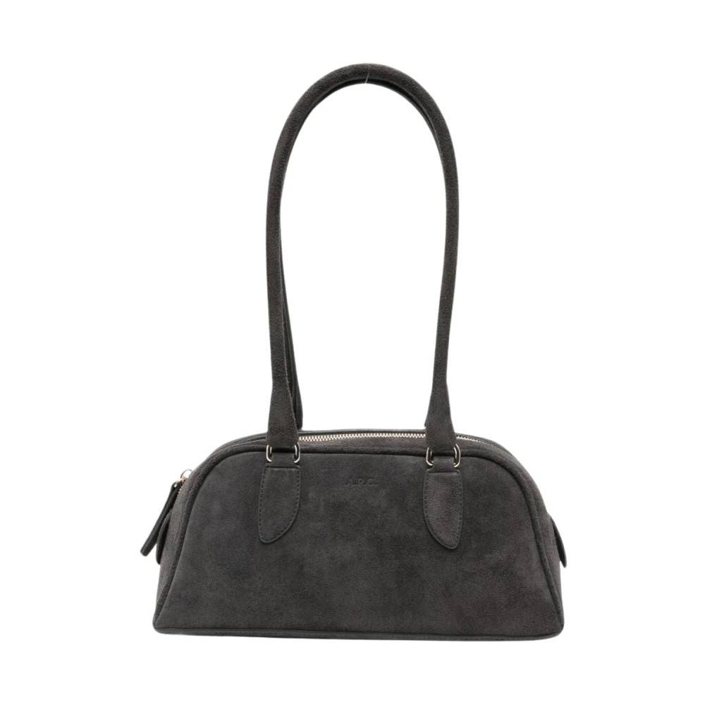 A.P.C. Paloma Lille Skuldertaske i Ruskind - Tasker - Dame - Grå - ONE SIZE - Uld
