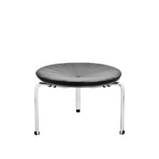 Fritz Hansen - PK33, Läder, Grace Black - Sittpallar - Poul Kjærholm - Svart - Läder/Metall