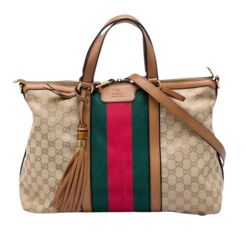 Gucci Vintage Pre-owned Canvas gucci-tasker - Vintage - Dame - Beige - ONE SIZE -