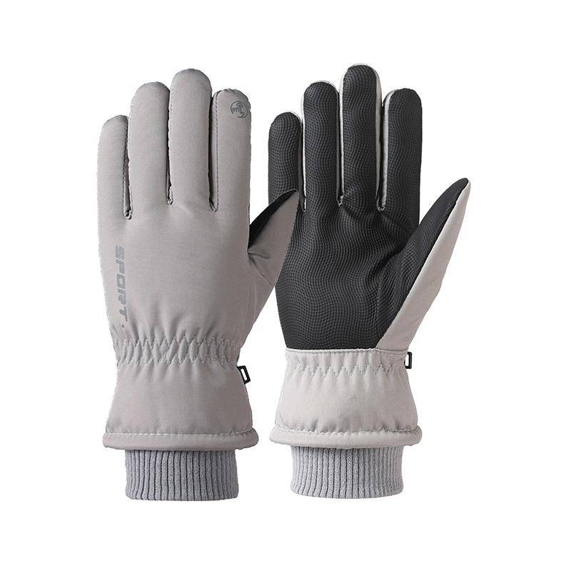 Autumn and winter ski gloves mens outdoor sports thickened velvet driving waterproof and windproof touch screen riding warm gloves One Size