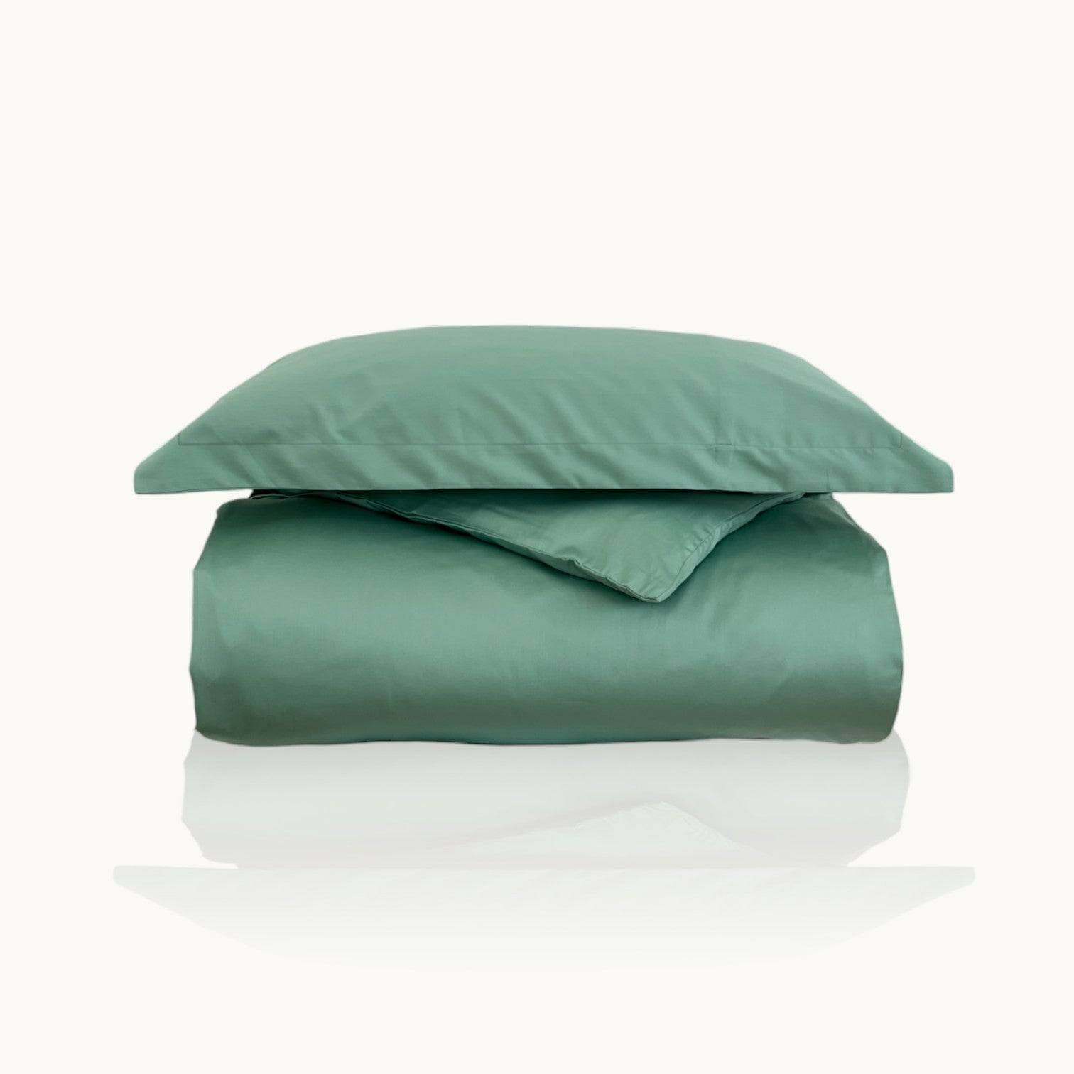 Charm Satin Bettwäsche aus 100% ägyptischer Baumwolle (600TC) – Seidig glänzend & luxuriös weich - Ocean / 200x200 + (2 Kissenbezug) / 40x80