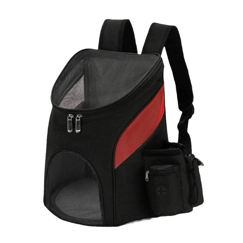 Mesh Breathable Pet Travel Backpack for Cats & Small Dogs - Red and Black / L-within 7.5 kg / SPC