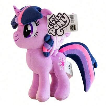 My Little Pony plyschdocka - Twilight Sparkle Princess-design, med glänsande horn och regnbågsman, mjuk och bekväm, lämplig för flickor, julklapp, läm - Skymningsgnistra (En-Storlek)