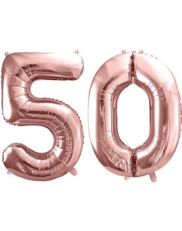50 år balloner - 86 cm rosenguld.