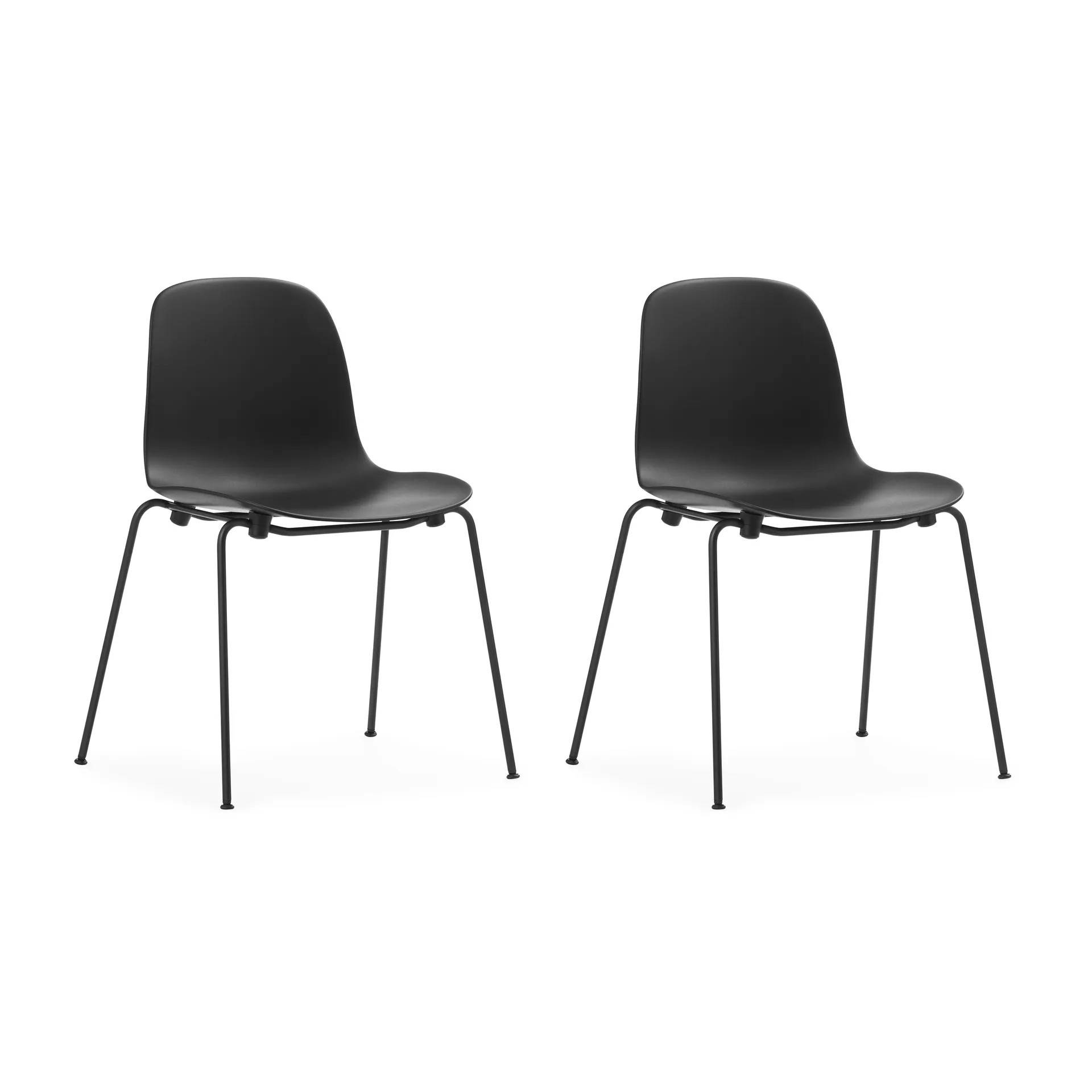 Normann Copenhagen Form Chair staplingsbar stol svarta ben 2-pack, Svart