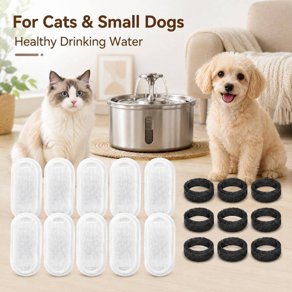 Katt Hund Vattenfontän Ersättningsfilter Universell Banform Kolharts Patron för Rostfritt Stål Husdjursdispenser