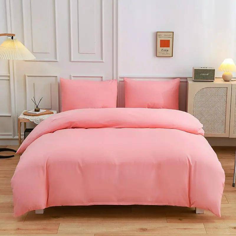 Påslakan enfärgad i polycotton rosa, 220 x 240 cm