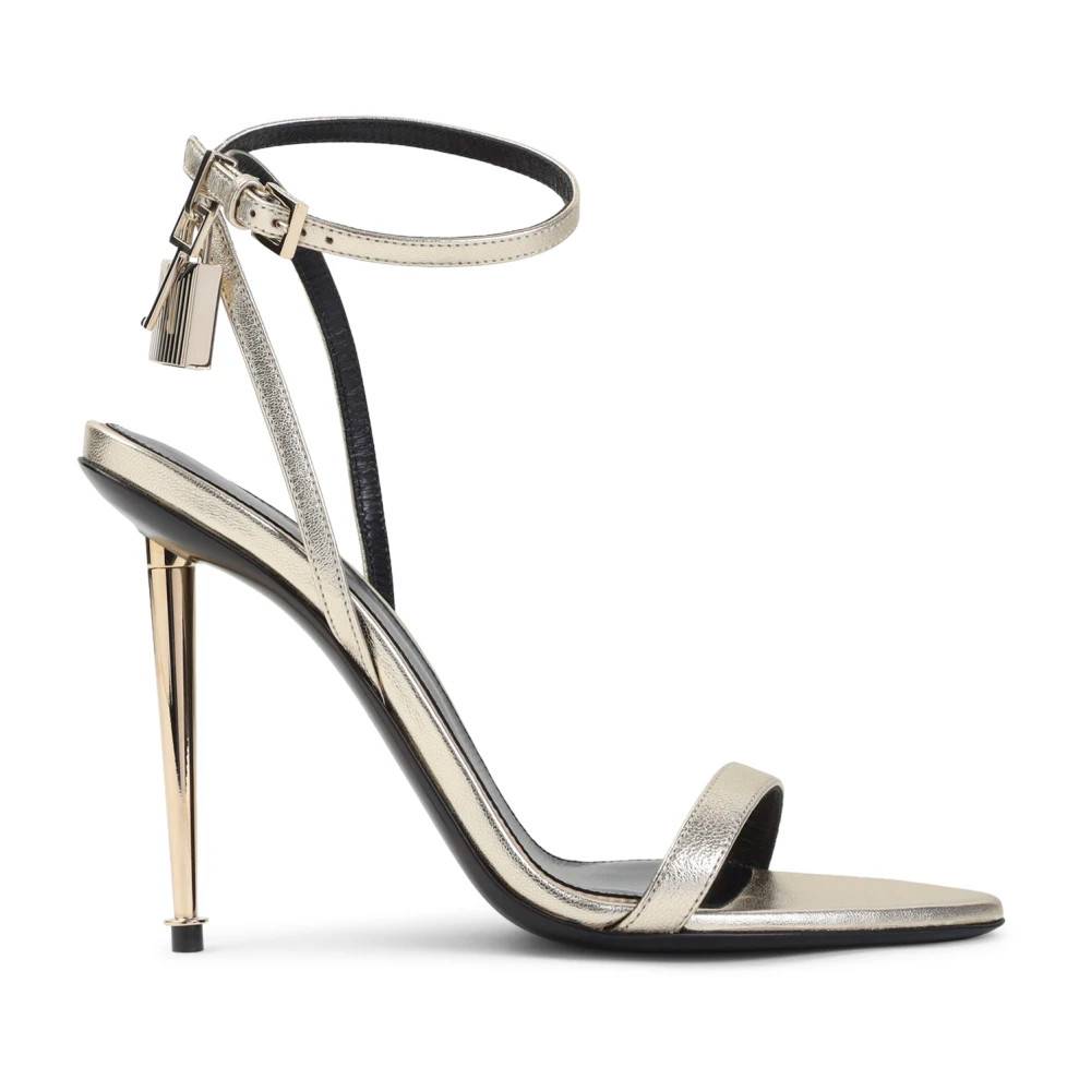 Tom Ford Padlock Pointy Naked Sandal - Sko - Dame - Gul - 38 1/2 EU - Uld