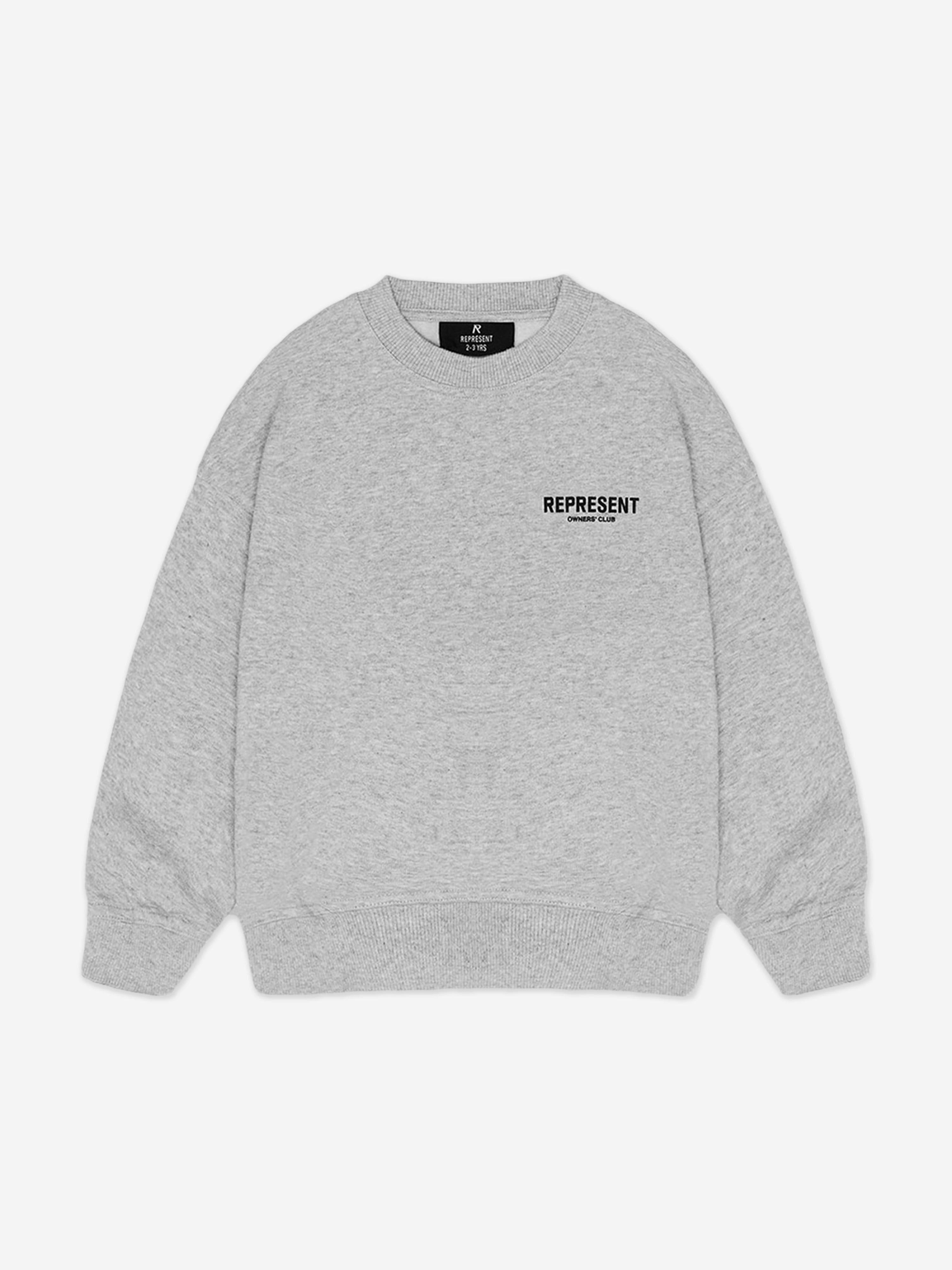 REPRESENT Kids Mini Owners Club Sweatshirt in Grey - Grey / 1 - 2 Yrs (1 - 2 Yrs)
