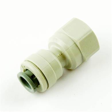 Nippel forskruning indvendig 1/4" gevind - til 1/4" Pex - til køleskab, kaffemaskine.