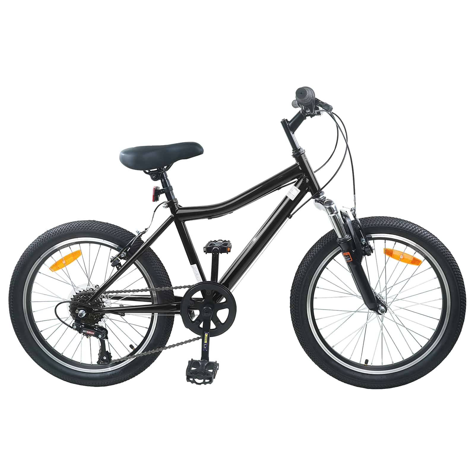 vidaXL Børnecykel 24 tommer 6-Speed til 8-12 år Sort