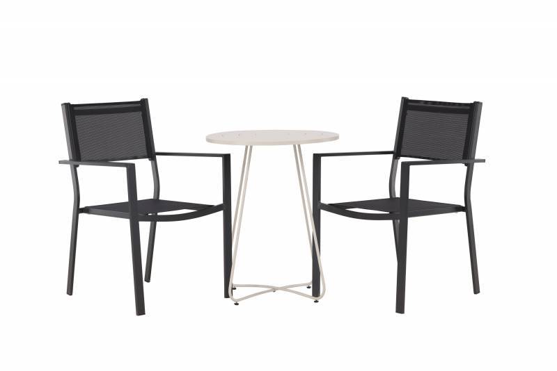 Bacong cafésæt med bord Ø60cm og to Copacabana stole