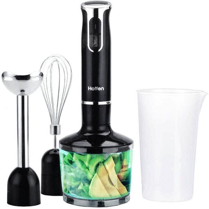 Blender Ręczny 3W1 800W Czarny + Rozdrabniacz Ubijaczka 2 Pojemniki Hoffen.