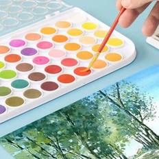 Artme Akvarellfärg Cakes 36 Blandade Livfulla Färger Med En Artist Brush - Artist Palettes Kit Box Skapa Nyanser, Hög Toningsstyrka, Intensiv Pigmente - Multifärgad (28 färger,16 färger,12 färger)