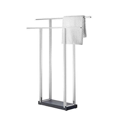 Blomus Menoto – rostfritt stål handdukshängare fristående med 2 handdukshängare (H 90 cm, B 75 cm, D 16 cm, rostfritt stål, 68695)