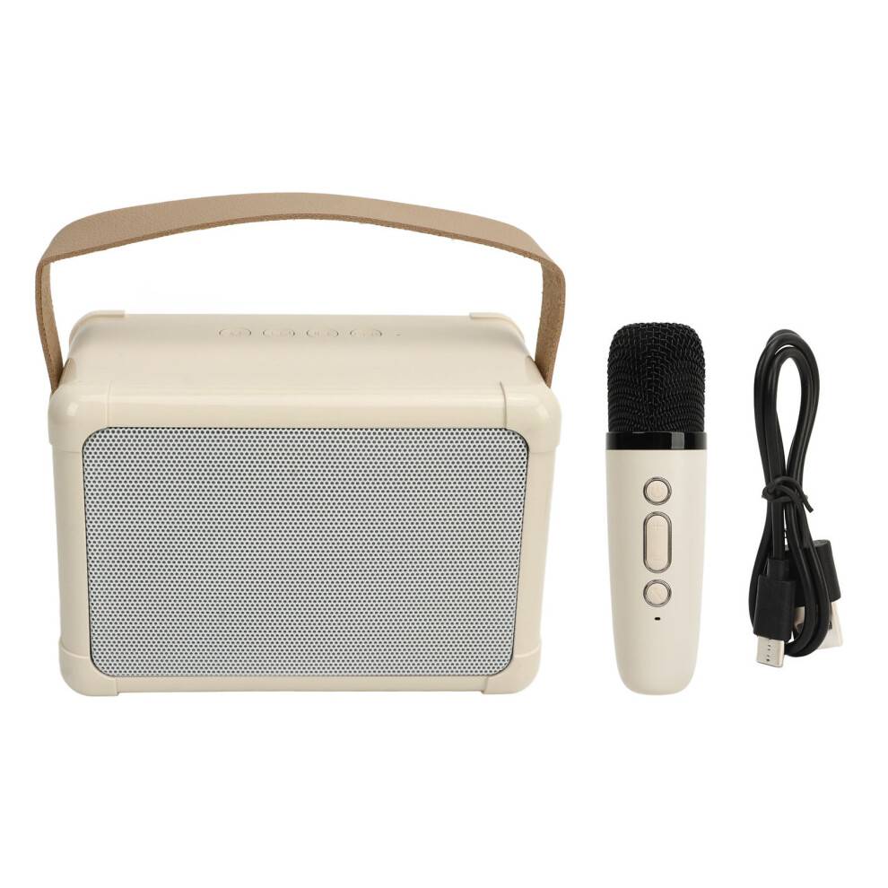 Trådløs Karaoke-højttaler med mikrofon, MAGIC VOICE-effekter LED-lys bærbar mini-maskine børn voksne, multifunktionel Bluetooth-sangenhed til