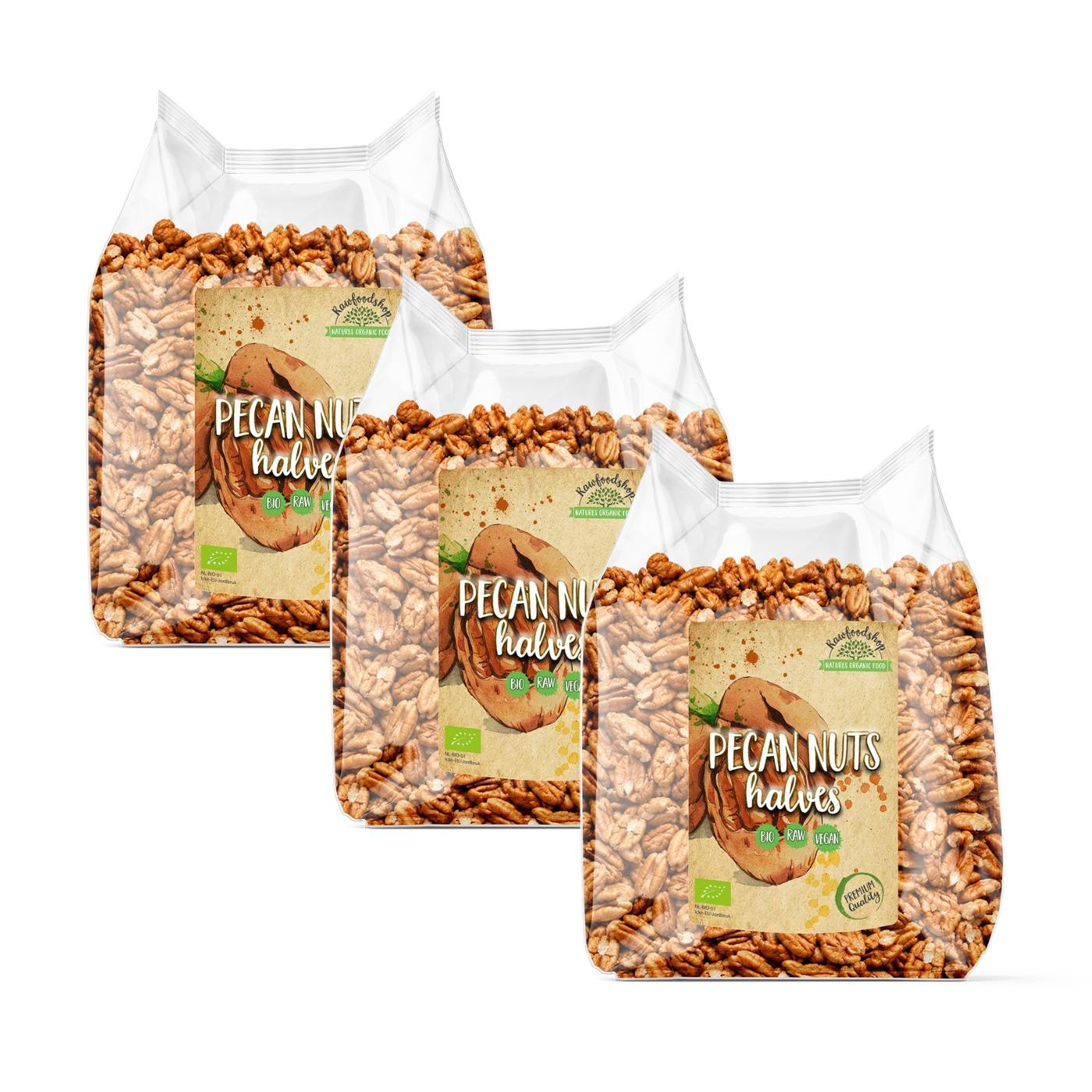 Pekannødder Premium RAW ØKO 250g x 3 pakker