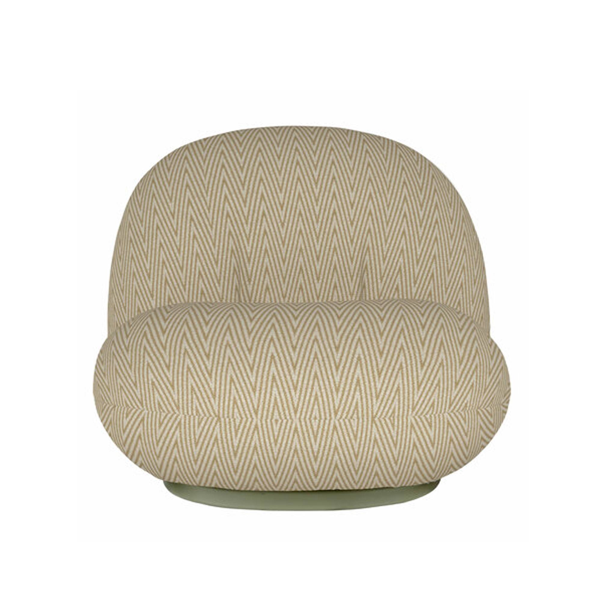 Gubi - Pacha Outdoor Lounge Chair - Fully Upholstered, Swivel, PG. D Dedar, Chevron Special outdoor 034 - Udendørs spisebordsstole - Pierre Paulin - Beige - Plast