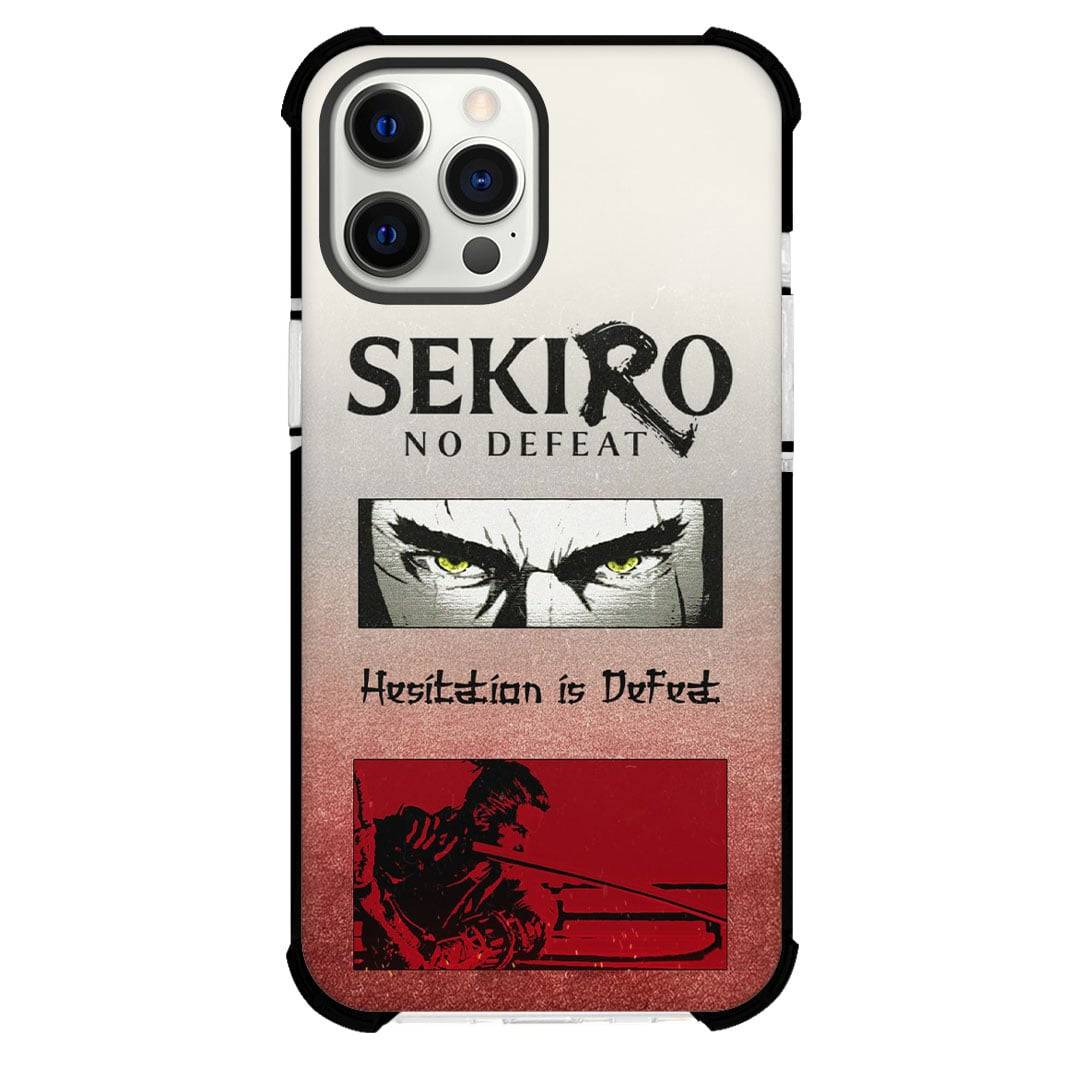Sekiro No Defeat Phone Case For iPhone Samsung Galaxy Pixel OnePlus Vivo Xiaomi Asus Sony Motorola Nokia - Sekiro No Defeat Hesitation Is Defeat Typography Poster.