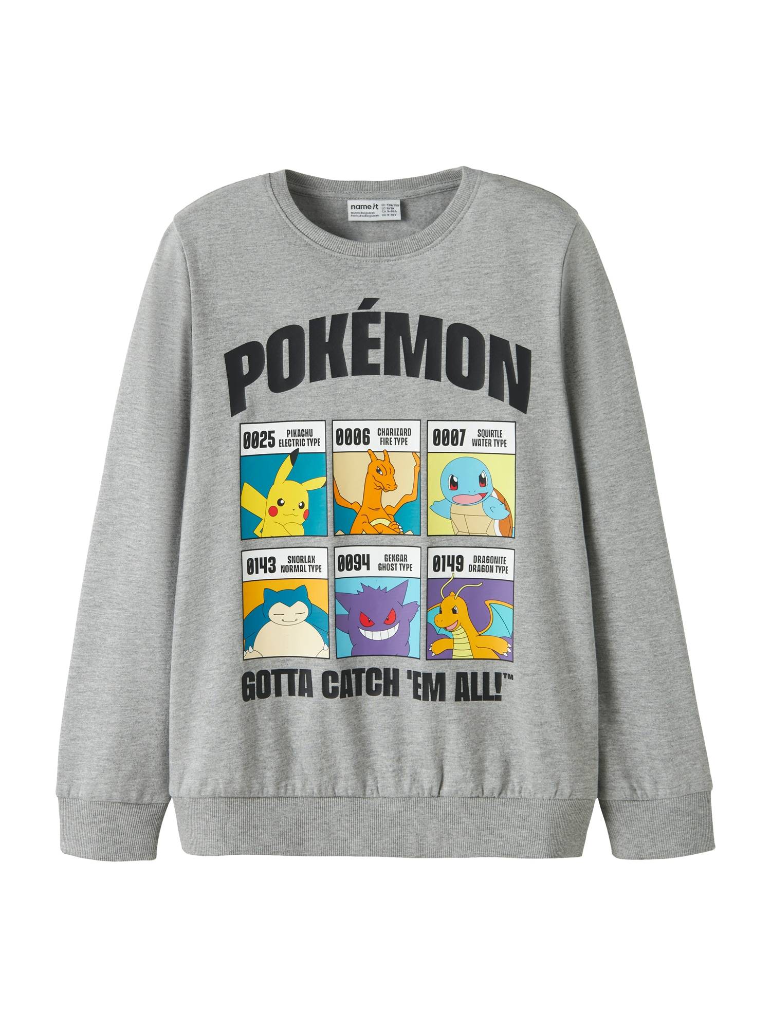 NAME IT Sweatshirt 'NKMSTUS POKEMON'  cyanblå / gylden gul / grå / sort
